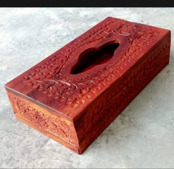 🪵 Elegant Wooden Tissue Box – Handcrafted Home Décor