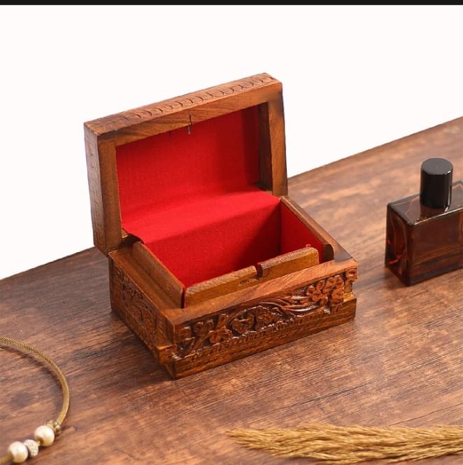"Handcrafted Wooden Jewelry Box for Ornaments & Gifts" - Image 1
