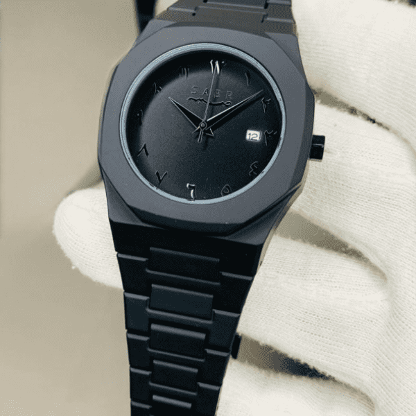Full Black Arabic Aura Quartz Watch – Lightweight Design, Premium Quality - Image 1